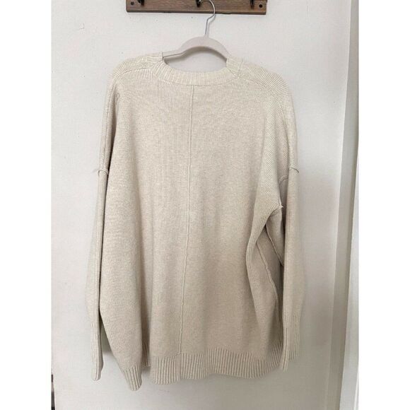 NWT FREE PEOPLE Sz M EAST SIDE OVERSIZED CARDIGAN CARDI SWEATER IN NEUTRAL - Picture 6 of 7